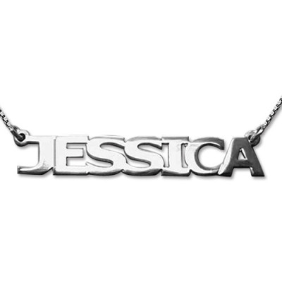 New Sterling Silver All Capitals Name Necklace - Handcrafted & Custom-Made