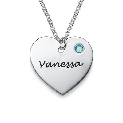 Swarovski Heart Necklace with Engraving - Handcrafted & Custom-Made