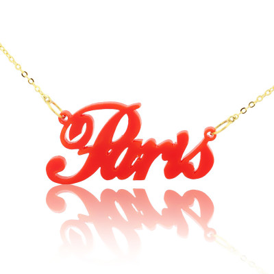 Colorful Acrylic Paris Style Name Necklace - Handcrafted & Custom-Made