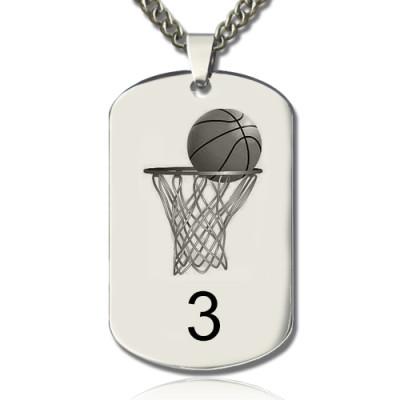 Basketball Dog Tag Name Necklace - Handcrafted & Custom-Made