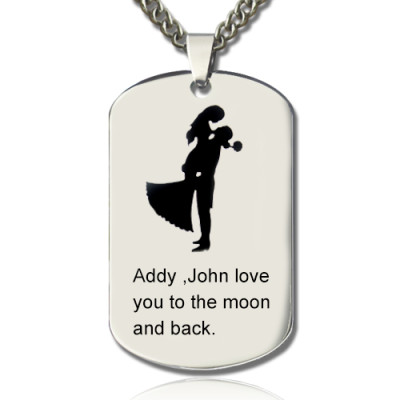 Couple Love Dog Tag Name Necklace - Handcrafted & Custom-Made