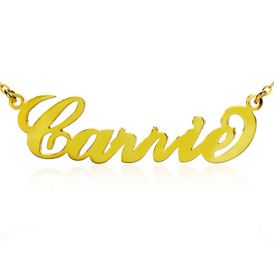Personalised Carrie Name Necklace Solid Gold 18ct - Handcrafted & Custom-Made