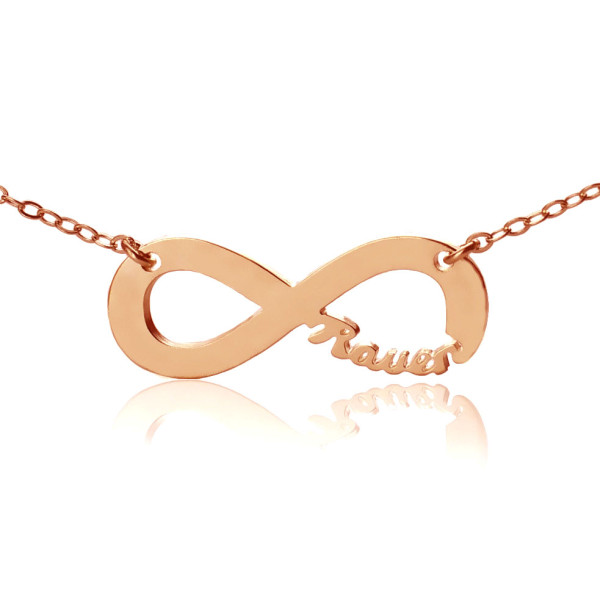 Solid Rose Gold 18ct Infinity Name Necklace - Handcrafted & Custom-Made