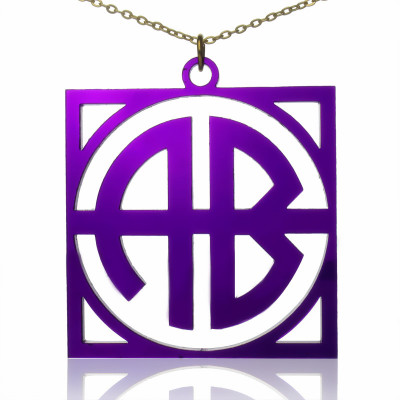 Colorful Acrylic Block Monogram Necklace - Handcrafted & Custom-Made