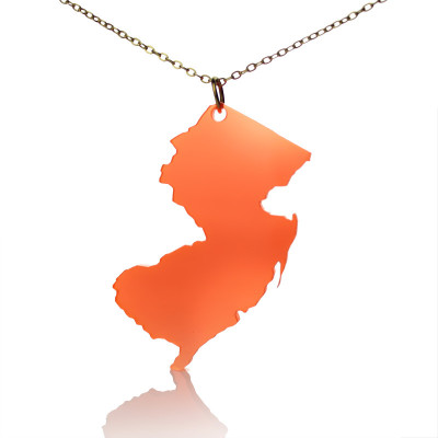 Acrylic New Jersey States Necklace American Map Necklace - Handcrafted & Custom-Made