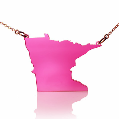 Acrylic Minnesota State Necklace America Map Necklace - Handcrafted & Custom-Made