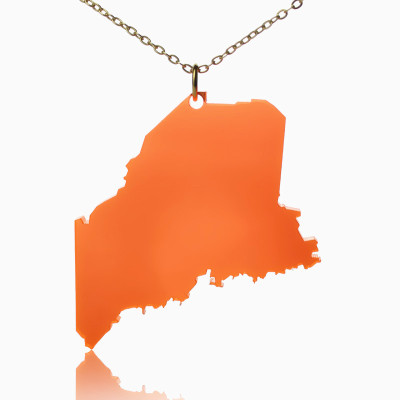 Acrylic Maine State Necklace America Map Necklace - Handcrafted & Custom-Made