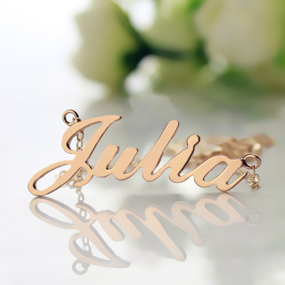 Solid Rose Gold Plated Julia Style Name Necklace - Handcrafted & Custom-Made