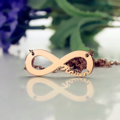 Solid Rose Gold 18ct Infinity Name Necklace - Handcrafted & Custom-Made