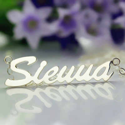 Solid White Gold Sienna Style Name Necklace - Handcrafted & Custom-Made