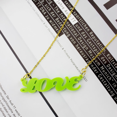 Colorful Cute Acrylic Name Necklace for Girls - Handcrafted & Custom-Made