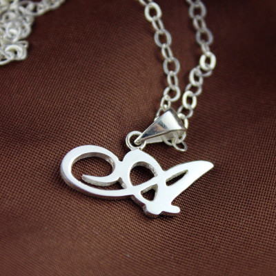 Personalised Madonna Style Initial Necklace Solid White Gold - Handcrafted & Custom-Made
