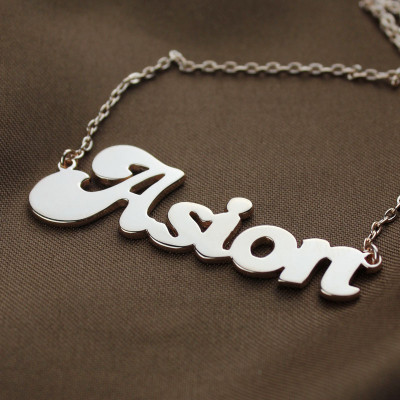 Personalised 18ct Rose Gold Plated BANANA Font Style Name Necklace - Handcrafted & Custom-Made