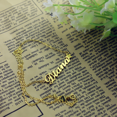18ct Gold Plated Carrie Style Name Necklace With Star - Handcrafted & Custom-Made