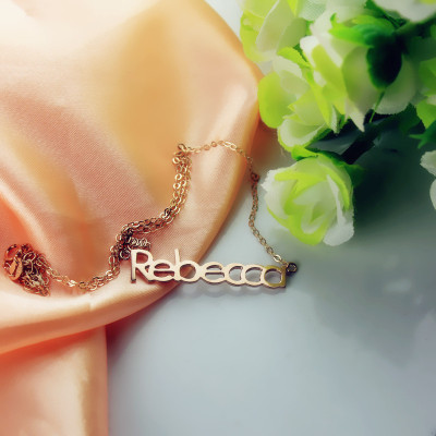 18ct Rose Gold Plated Rebecca Style Name Necklace - Handcrafted & Custom-Made