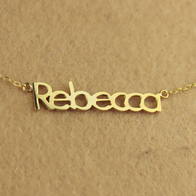 Solid Gold Rebecca Style Name Necklace-18ct - Handcrafted & Custom-Made