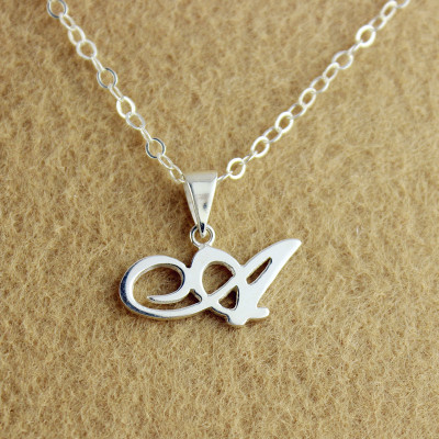 Personalised Madonna Style Initial Necklace Solid White Gold - Handcrafted & Custom-Made
