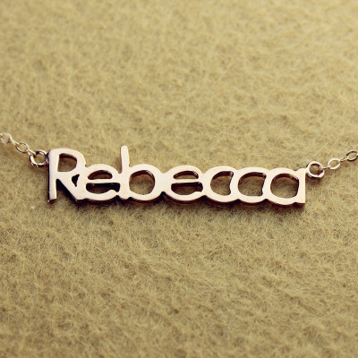 18ct Rose Gold Plated Rebecca Style Name Necklace - Handcrafted & Custom-Made