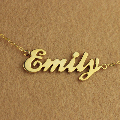 Cursive Script Name Necklace 18ct Solid Gold - Handcrafted & Custom-Made
