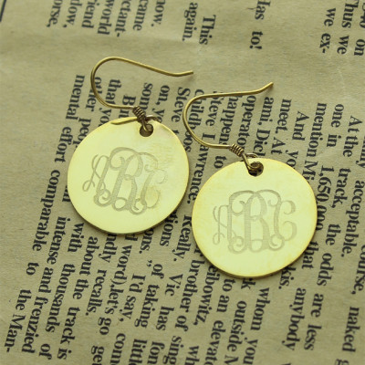 Solid 18ct Gold Circle Signet Monogram Earring - Handcrafted & Custom-Made