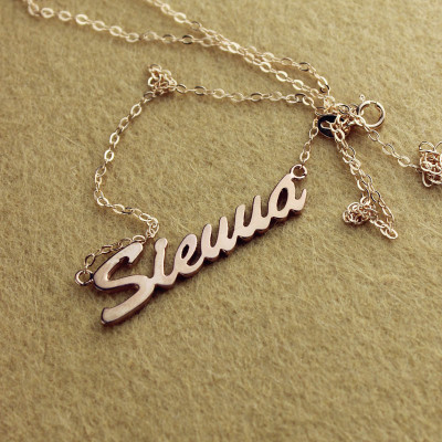 18ct Rose Gold Plated Sienna Style Name Necklace - Handcrafted & Custom-Made