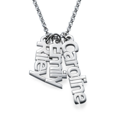 Vertical Name Necklace in Sterling Silver - Handcrafted & Custom-Made