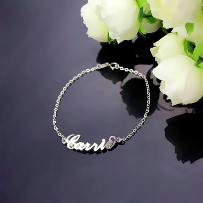 Personalised Sterling Silver Carrie Name Bracelet - Handcrafted & Custom-Made