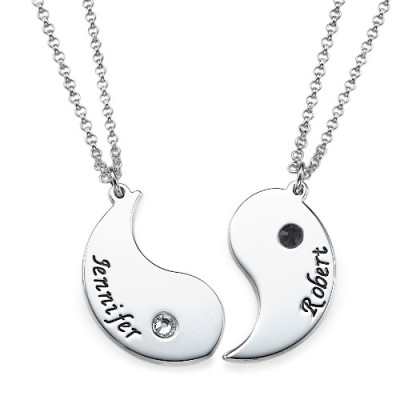 Yin Yang Necklace for Couples with Engraving - Handcrafted & Custom-Made