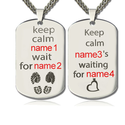 Personalised Cute His and Hers Dog Tag Necklaces Sterling Silver - Handcrafted & Custom-Made