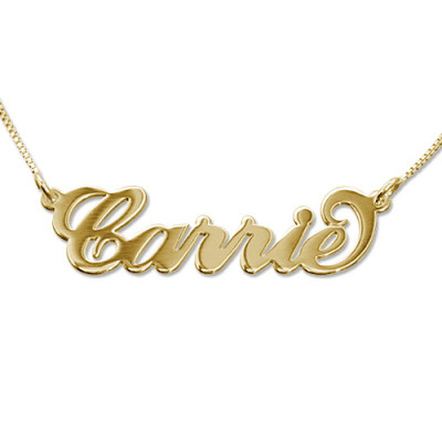 18ct Gold Double Thickness "Carrie" Name Necklace - Handcrafted & Custom-Made