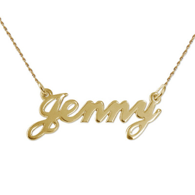 Small 18ct Yellow Gold Classic Name Necklace - Handcrafted & Custom-Made