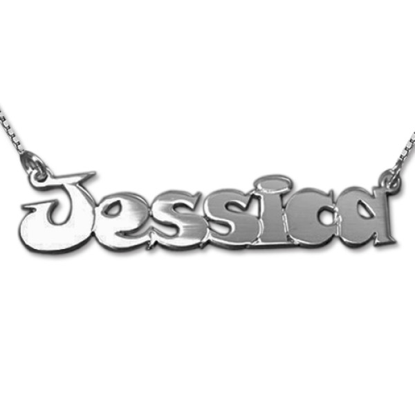 Comic Style Silver Name Necklace - Handcrafted & Custom-Made