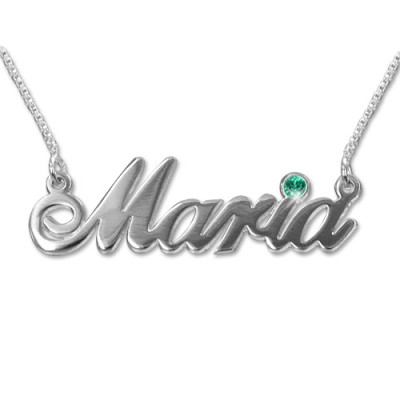 18ct white Gold and Swarovski Crystal Name Necklace - Handcrafted & Custom-Made