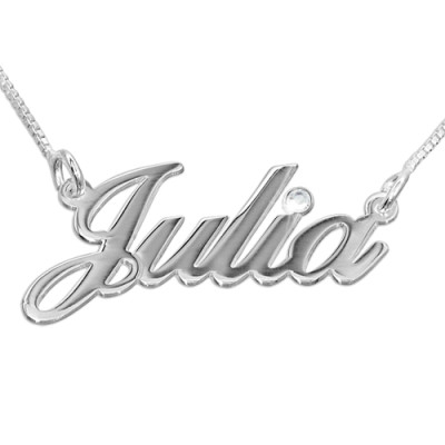 18ct White Gold and Diamond Name Necklace - Handcrafted & Custom-Made
