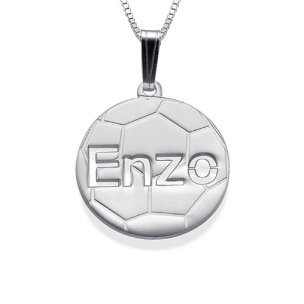 Sterling Silver Personlised Football Pendant - Handcrafted & Custom-Made