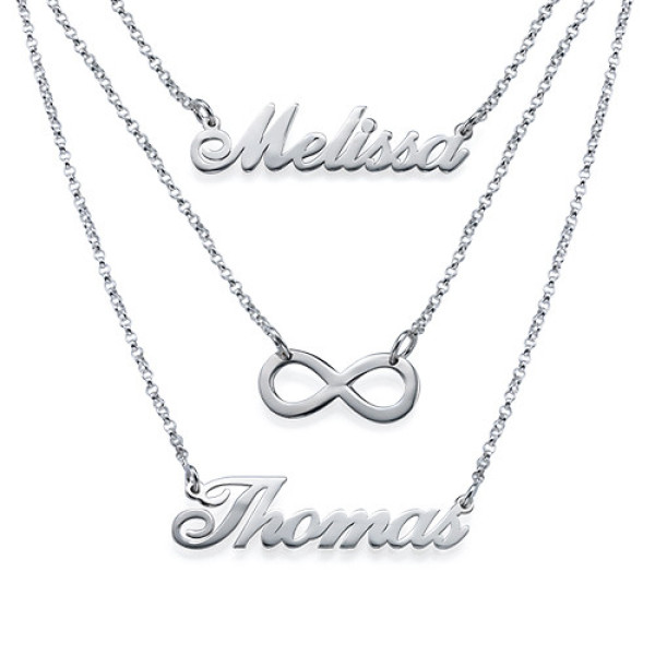 Layered Name Necklace in Sterling Silver - Handcrafted & Custom-Made