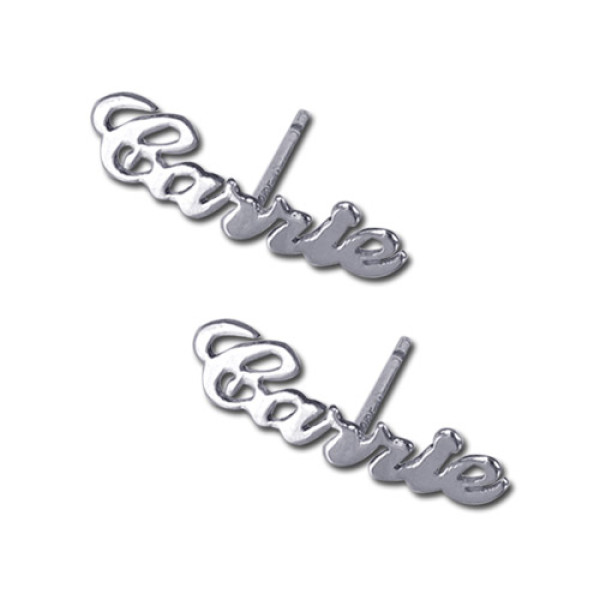 Sterling Silver Personalised Name Stud Earring (PAIR) - Handcrafted & Custom-Made