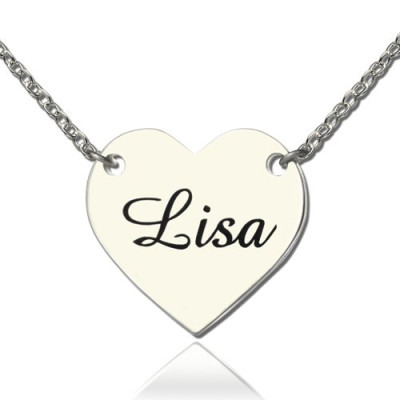 Stamped Name Heart Love Necklaces Sterling Silver - Handcrafted & Custom-Made