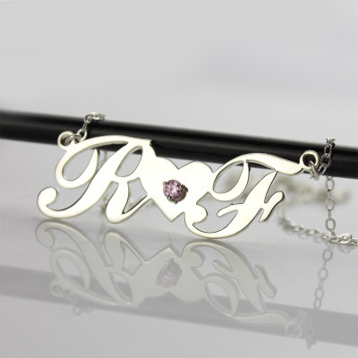 Sterling Silver Double initials Necklace - Handcrafted & Custom-Made