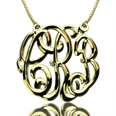 Celebrity Cube Premium Monogram Necklace Gifts 18ct Gold Plated - Handcrafted & Custom-Made