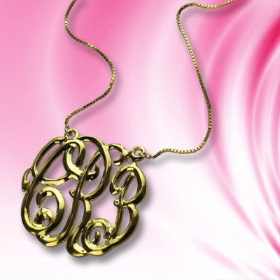 Celebrity Cube Premium Monogram Necklace Gifts 18ct Gold Plated - Handcrafted & Custom-Made
