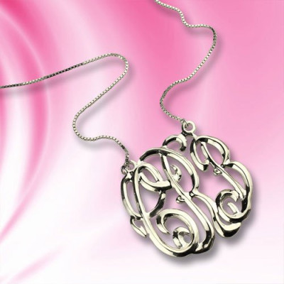 Celebrity Cube Premium Monogram Necklace Gifts Sterling Silver - Handcrafted & Custom-Made