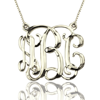 Personalised Cube Monogram Initials Necklace Sterling Silver - Handcrafted & Custom-Made