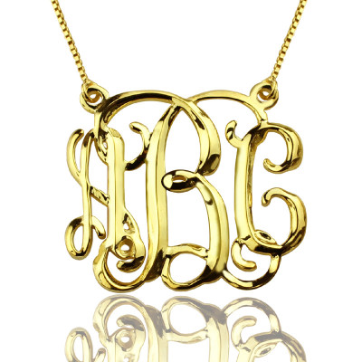Custom Cube Monogram Initials Necklace 18ct Gold Plated - Handcrafted & Custom-Made