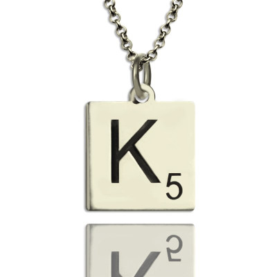 Scrabble Initial Letter Necklace Sterling Silver - Handcrafted & Custom-Made