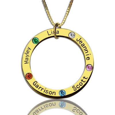Family Circle Names Necklace For Mother In Gold - Handcrafted & Custom-Made