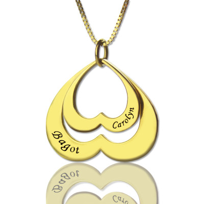 Heart in Heart Name Pendant In 18ct Gold Plated - Handcrafted & Custom-Made
