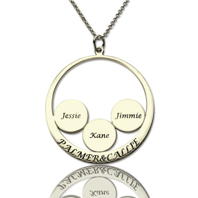 Personalised Family Name Pendant For Mom Silver - Handcrafted & Custom-Made