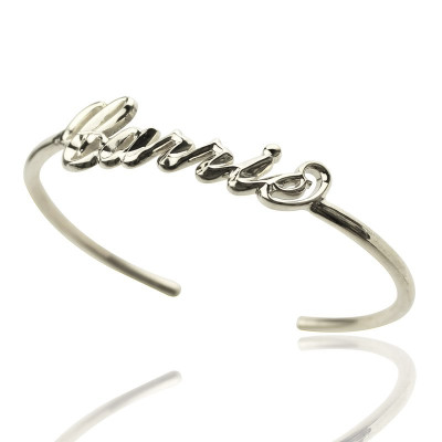 Personalised Sterling Silver Name Bangle Bracelet - Handcrafted & Custom-Made