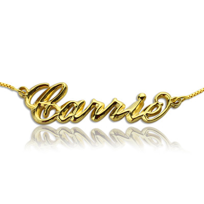 Personalised 3D Carrie Name Necklace 18ct Gold Plating - Handcrafted & Custom-Made